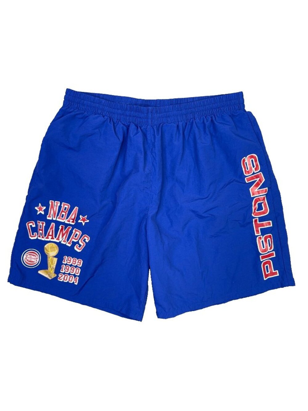 Detroit Pistons Shorts Mens XL NBA Champs Blue Nylon Mitchell and Ness Athletic